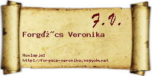 Forgács Veronika névjegykártya